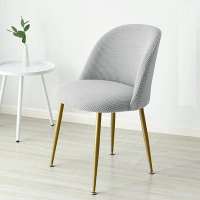 1 stuks Velvet Eendenbek Stoelhoezen Stretch Eetkamerstoel Slipcovers Antislip Stofdicht Kantoorstoel Zitkussens voor Woonkamer 1pc gray