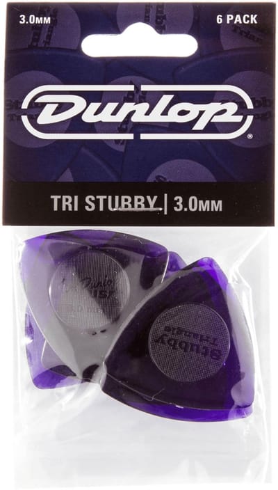 Jim Dunlop Stubby - Plectrums - Tri Stubby - 3,00 mm - Player's Pack 6 Stuks