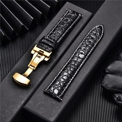 Krokodilpatroon Luxe Design Lederen Horlogebanden met Automatische Gesp Mannen Horlogeband 18mm 20mm 22mm 24mm Horlogebanden 20mm