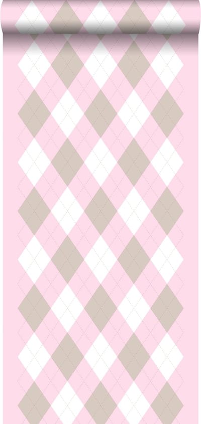 ESTAhome behang ruiten babyroze - 53 cm x 10.05 m - 114925