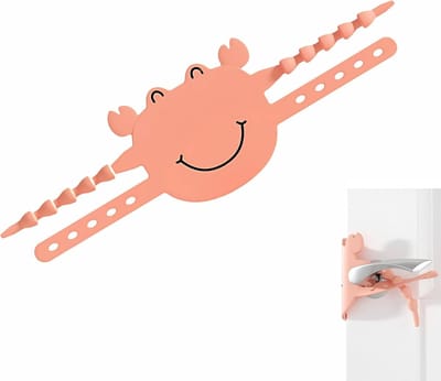 3 stuks Zachte Cartoon Deur Geluidsdempers, Verstelbare Siliconen Deurvergrendelingshoes voor Geluidsreductie, Zachte Slaapzakken, Huisdieren - Past op de meeste deuren (Verstelbaar ontwerp met 5 standen, Flexibel) (Roze)