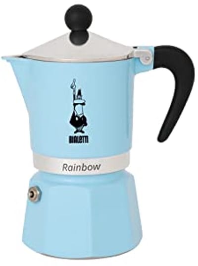 Gekleurd Koffiezetapparaat voor 6 Kopjes - Aluminium, Blauwe & Lichtblauwe Varianten