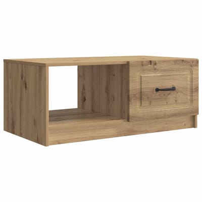 vidaXL - Salontafel - Artisanaal - eiken - 90 - x - 50 - x - 37 - cm - Bewerkt - hout