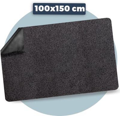 Pasper Deurmat binnen droogloopmat - 100 x 150 cm - Grijs - zonder boord - Gemaakt in België - Wasbaar - Deurmatten