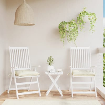 vidaXL - Stoelkussens - 2 - st - 50x50x7 - cm - oxford - stof - crèmewit