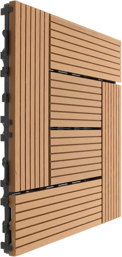Balkon Tuintegels - Vloerdelen Buiten - Buitenruimte Verfraaien - In elkaar grijpend Design - 30.5 x 30.5 cm - Koffie