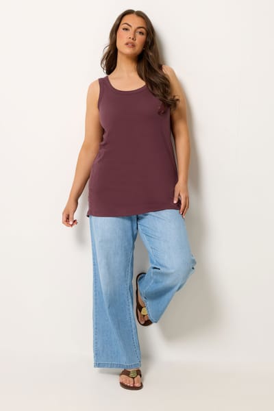 Yours Chocoladebruine Basic Core Top Size 42