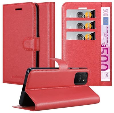 Cadorabo Hoesje geschikt voor Samsung Galaxy A91 / S10 LITE / M80s in KARMIJN ROOD - Beschermhoes met magnetische sluiting, standfunctie en kaartvakje Book Case Cover Etui