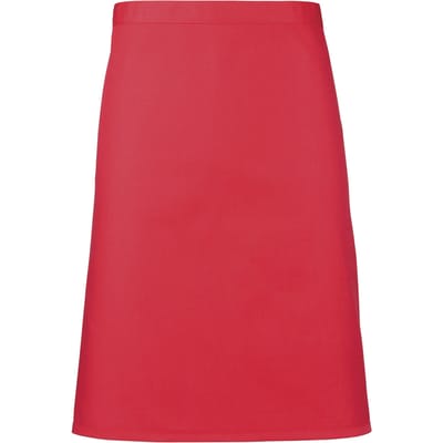 Premier Dames/Dames Mid-Length Apron (Pakket van 2) (Aardbeienrood)