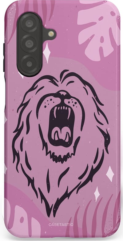 Casetastic hoesje geschikt voor Samsung Galaxy A26 - Dubbellaagse bescherming - Trots en vurig - Fashion Case - Lila Lichtroze Donkergrijs