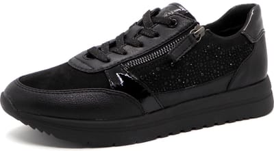 Jana Dames Sneaker - 23764-001 Zwart - Wijdte H - Maat 37