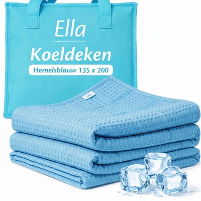 EL Life Koeldeken 135x200 cm - 100% Bio-Tencel - Zelfkoelende deken - Cooling blanket - Zomerdekbed - Zomerdeken - Hemelsblauw