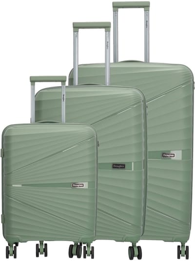 Beagles Travel Kofferset - 3-delig - Hardschalig - TSA-slot - Expandable - Zwenkwielen - Reisset - Natuur groen