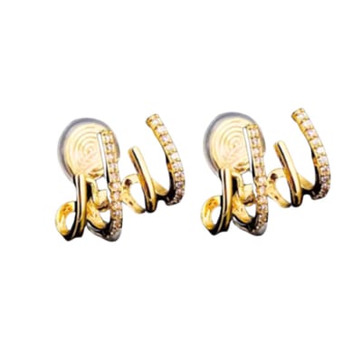 klem Oorbellen - strass - goudplating- geen gaatje- Charme Bijoux