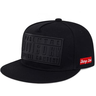 Nieuwe Advies Geborduurd Street Dance Hip Hop Hoed Buiten Vrije Tijd Zonneklep Hoed Platte Rand Baseballpet Unisex black