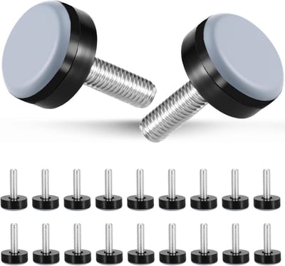 20 stuks meubelglijders M6 Ø 20 mm PTFE met ronde teflon schroefdraad voor stoelen, bescherming van vloeren en geluidsreductie