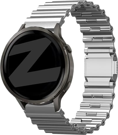 Bandz Premium 'Oceaan' stalen band geschikt voor Garmin Vivoactive 4 / Garmin Venu 4 - 45mm / Garmin Venu 3 / Garmin Venu 2 / Garmin Forerunner 570 - 47mm / Garmin Forerunner 265 / Garmin Forerunner 255 - Titanium