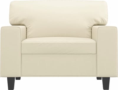 vidaXL - Fauteuil - 60 - cm - kunstleer - crèmekleurig