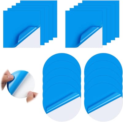 20 Stuks Zelfklevende Vinyl Reparatie Patches Set voor Zwembaden, Opblaasbare Spa's en Hot Tubs, Inclusief 10 Vierkante en 10 Cirkelvormige Patches