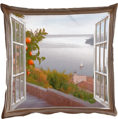 Sierkussens - Kussentjes Woonkamer - 50x50 cm - Doorkijk - Uitzicht - Meer - Landschap