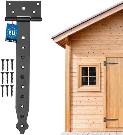 KOTARBAU® Schuurdeur Scharnieren, Staal, 300 mm, Zwart, T-Scharnier, Poortscharnieren, Deurscharnieren, Poortbanden, Poortbeslag