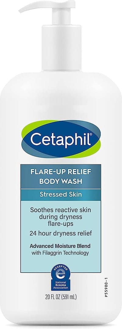 Cetaphil Flare-Up Relief Body Wash - Met colloïdale havermout - Hydraterende - Douchegel - Hoofdhuid Voor een gestresste tot gevoelige huid - 591ml