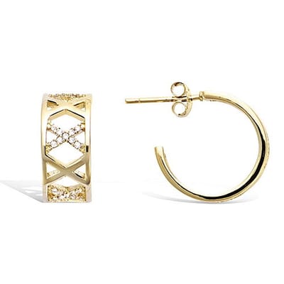 CHIVAL - Oorbellen Hoogwaardig Verguld Goudkleurig "Geo Shine" - Elegant, Ringen, Rond, Steen, Hypoallergeen, Luxe, Cadeau voor haar, Zirkonia, Sieraad, Tijdloos, Hangers, Liefde, Romantiek, Geschenkverpakking, Valentijn, Moederdag