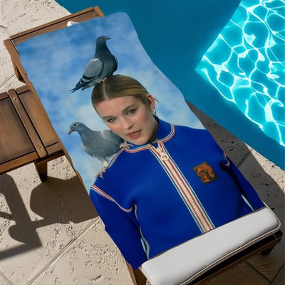 P-Pommelien Singer T-thijs Handdoek Strand Sneldrogend Zacht Zwembad Handdoeken Cadeau voor Reizen Sportschool Douche Kamperen sport W60*H130(CM)