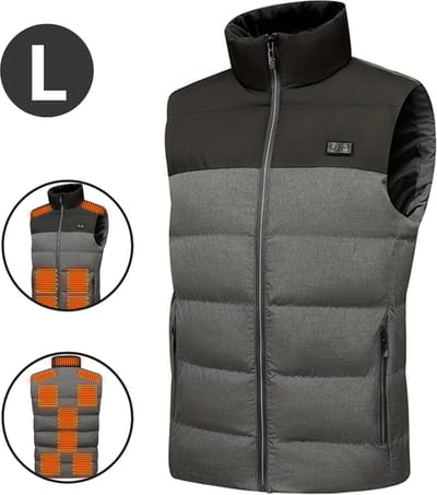 Bovista Verwarmde Bodywarmer - Heated Vest - Elektrische Bodywarmer - Jas - Oplaadbaar - Unisex - Maat L - Grijs