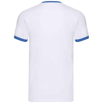 Fruit of the Loom Heren Ringer Contrast T-shirt (Wit/royaal blauw)