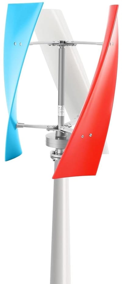 Windgenerator - Windmolen Turbine - Energie Opwekken - Geluidsarme Rotorbladen - 400 W 24 V - Grijs