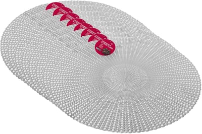Gerimport Ronde tafel dinner placemats - 8x stuks - zilver - kunststof - Dia 40 cm - Kerst