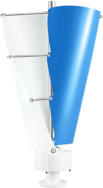 Windturbine Generator - Energie Opwekker - Energie Voor Thuis - Stille Werking - 500 Watt - Wit Blauw