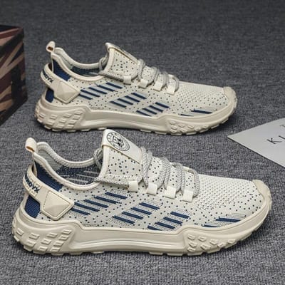 Heren Zomer Ademende Sneakers Designer Heren Outdoor Mesh Comfortabele Hardloopschoenen Mode Casual Lichtgewicht Tennisschoenen 39 beige