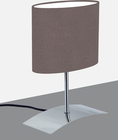 TrangoBedlampje 2018-04BL *BROWNIE* Tafellamp met stoffen kap in bruin incl. 1x 5 Watt E14 LED lamp 3000K warm wit, lamp, vensterbanklamp , bedlampje voor slaapkamer
