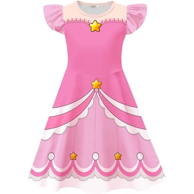 Costume Lily Lovebraids pour Fille Dessin Animé Imprimé Robe Halloween Temps de Jeu Tenue Lily Carnaval Fête d'Anniversaire Vestidos 7-8T(140) pink
