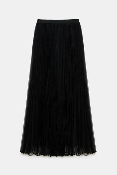 Touché Privé - Geplooide organza rok - Zwart - Dames