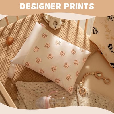 KZQ Herbruikbare Waterdichte Wetbag Luiertas Milieuvriendelijke Reistas Voor Babyspullen Luieropbergtas Voor Strand Zwembad En Reizen In Stijlvolle Beige Kleur Normaal Formaat