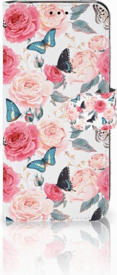 Boekhoesje voor Huawei P20 Lite Hoesje Butterfly Roses