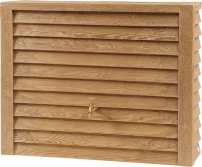 Luxe Houtlook Regenton - 350 liter - Muur Regenton - Blank - Muurtank - Bewatering