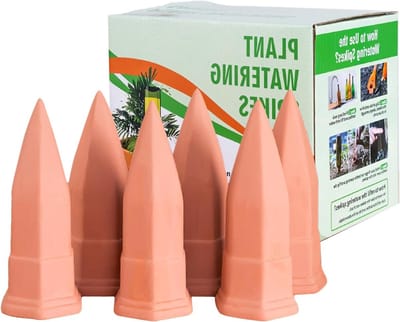 Zelfwaterende Plantenstokjes voor Gemakkelijke Plantenverzorging, Terracotta Irrigatiesysteem, Automatische Watergift voor Bloemen en Bomen, 6x50ml