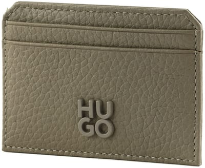 HUGO Leren Kaarthouder Nesh Cardcase Taupe
