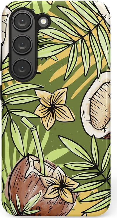 Casetastic Hoesje Geschikt voor Samsung S23 - Stijlvolle Beschermende Duo-layer Case - Kokos Chill