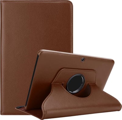 Cadorabo Tablet Hoesje geschikt voor Samsung Galaxy Tab 4 (10.1 Zoll) in PADDESTOEL BRUIN - Beschermhoes ZONDER auto Wake Up, met stand functie en elastische band sluiting Book Case Cover Etui