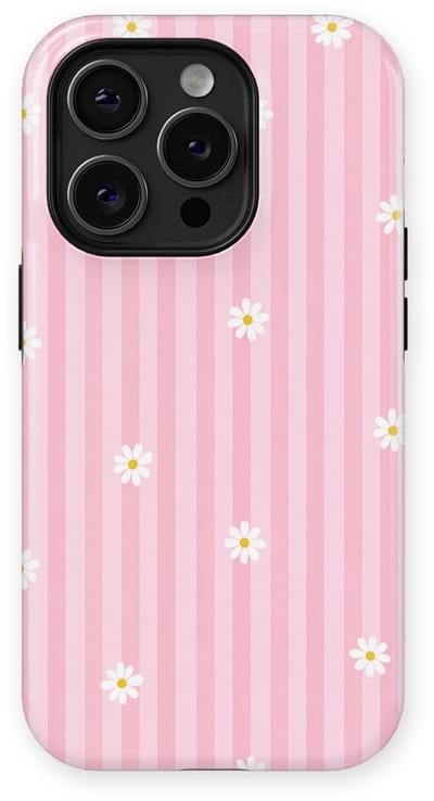 DripCase Hoesje geschikt voor iPhone 14 Pro | Happy Stripes Motief | Magnetisch Opladen | 2-in-1 Ontwerp | Vrolijke Backcover geschikt voor iPhone 14 Pro Daisy Blush