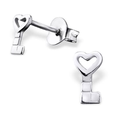 Aramat Jewels | Oorbellen | Zilveren Kinderoorbellen Sleutel 6x4mm | | | |4mm | Zilver | Kinderen, Volwassenen | Verkleurd niet