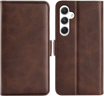 MobyDefend Hoesje - Geschikt voor Samsung Galaxy S24 - Luxe Wallet Book Case (Sluiting Zijkant) - Bruin