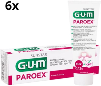 6x GUM Paroex 0,12% Chloorhexidine Tandpasta - 75 ml