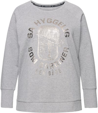 Laurasøn - Dames - Sweatshirt lange mouwen ronde hals - Grijs melange - Maat M