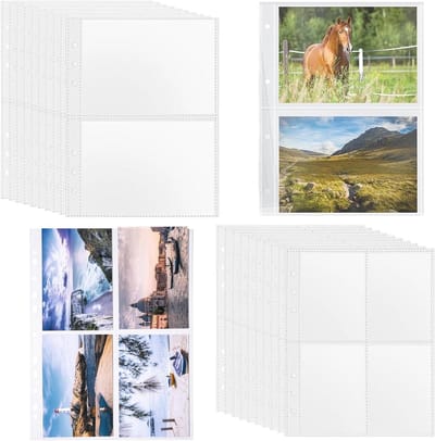SamHeng Photo Card Sleeves - 20 Stuks A4 Beschermhoezen voor Foto's en Kaarten